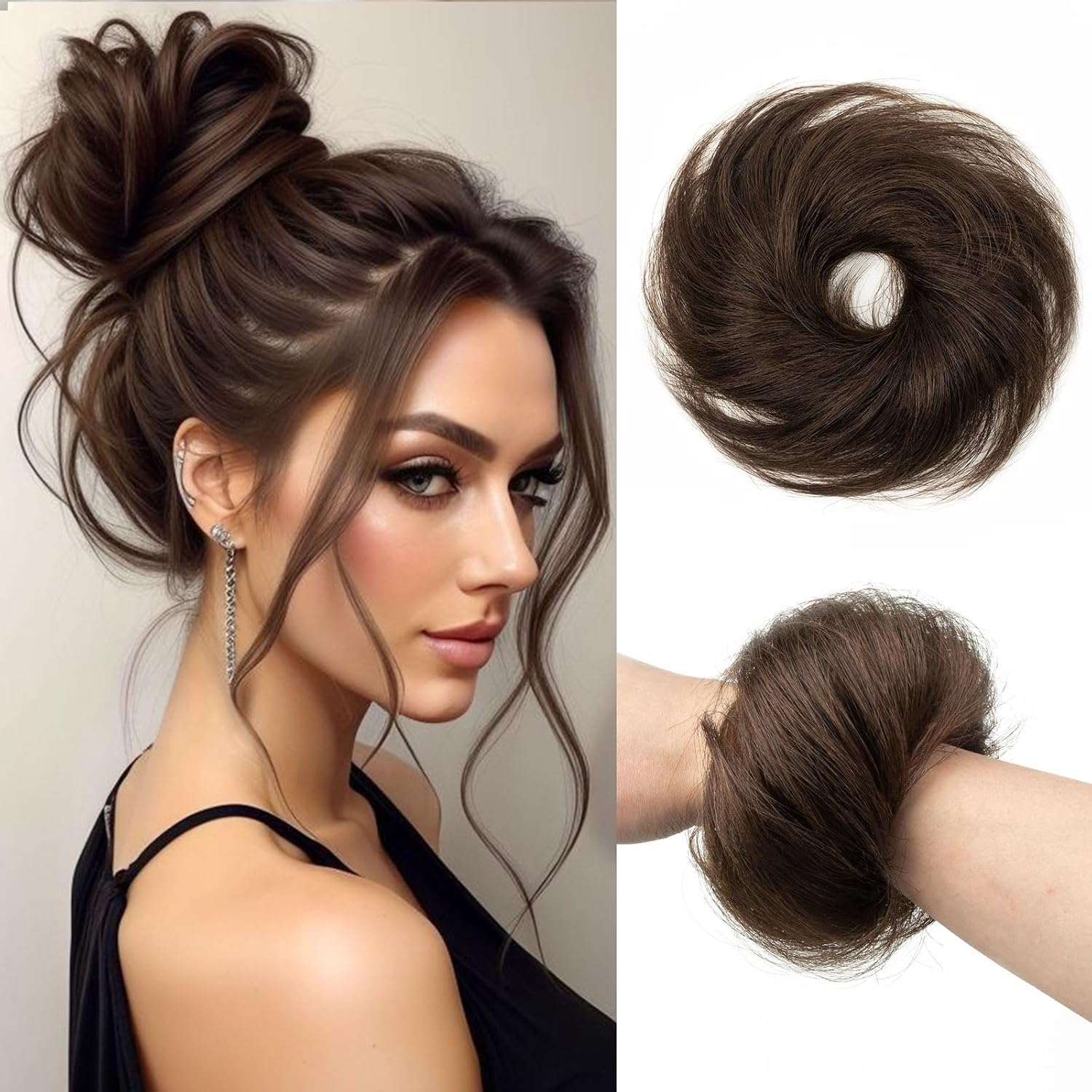 Chignon Ponytail Hair Extensions Fluffy Donut Updo Hair Pieces Bun Hair Messy Hair Bun Scrunchies for Women