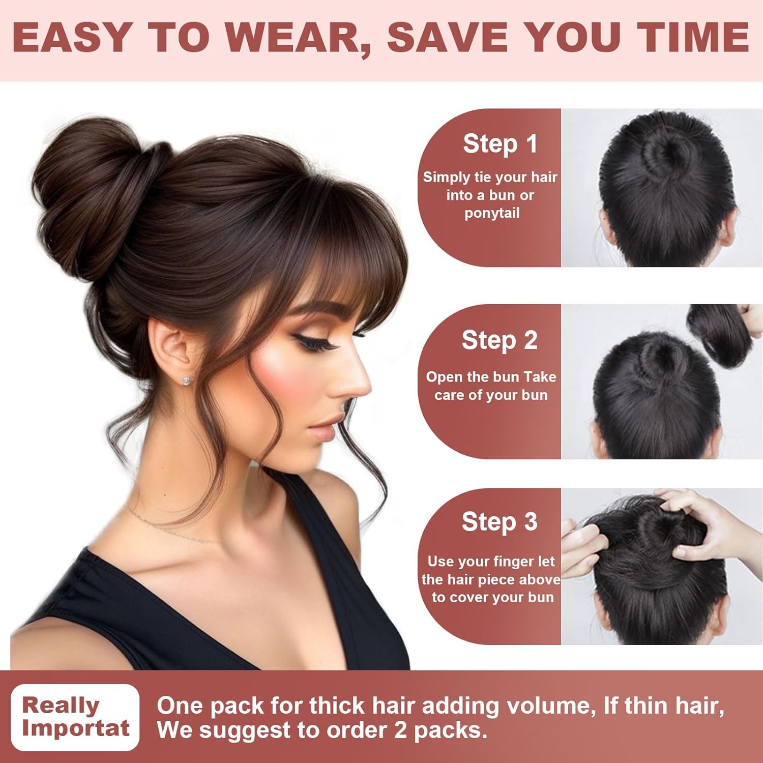 Chignon Ponytail Hair Extensions Fluffy Donut Updo Hair Pieces Bun Hair Messy Hair Bun Scrunchies for Women