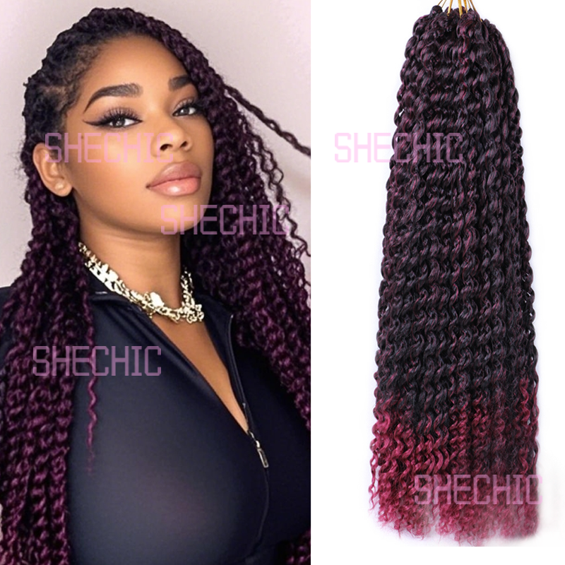 African Women  synthetic wig Passion Twist Hair 18 inch Black and  Wine Red color Girl and Female Gift