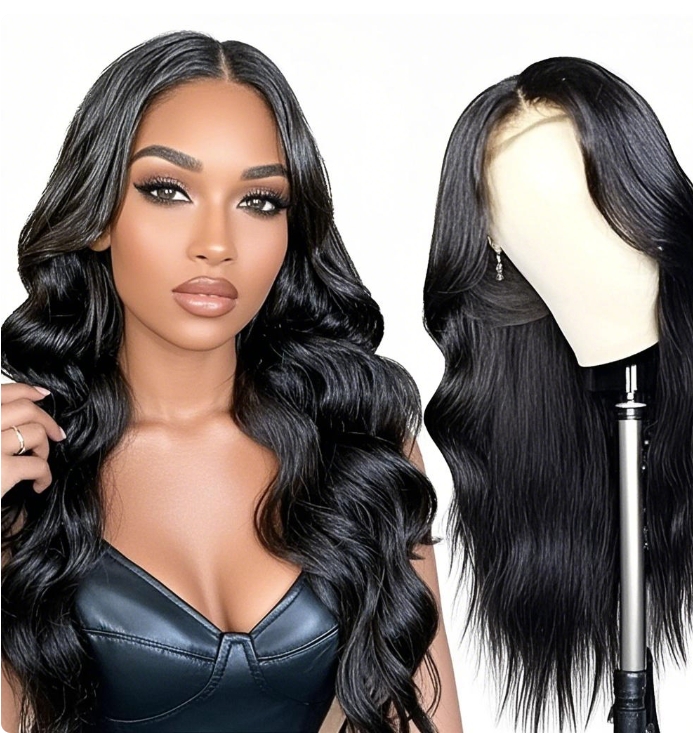 Women Hair Wigs Ladies Body Wave Black Long Curly Synthetic Wigs For Women Gift black 26inch