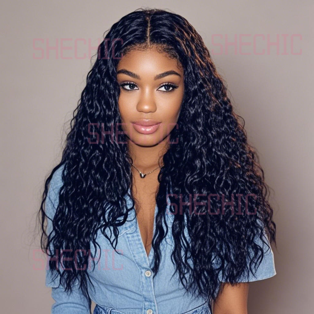 FBK Women Hair Ladies Wigs Hair Girl Women Long Curly Hair Weave Black  Wave Wigs For Ladies Fast delivery within 1-5 days