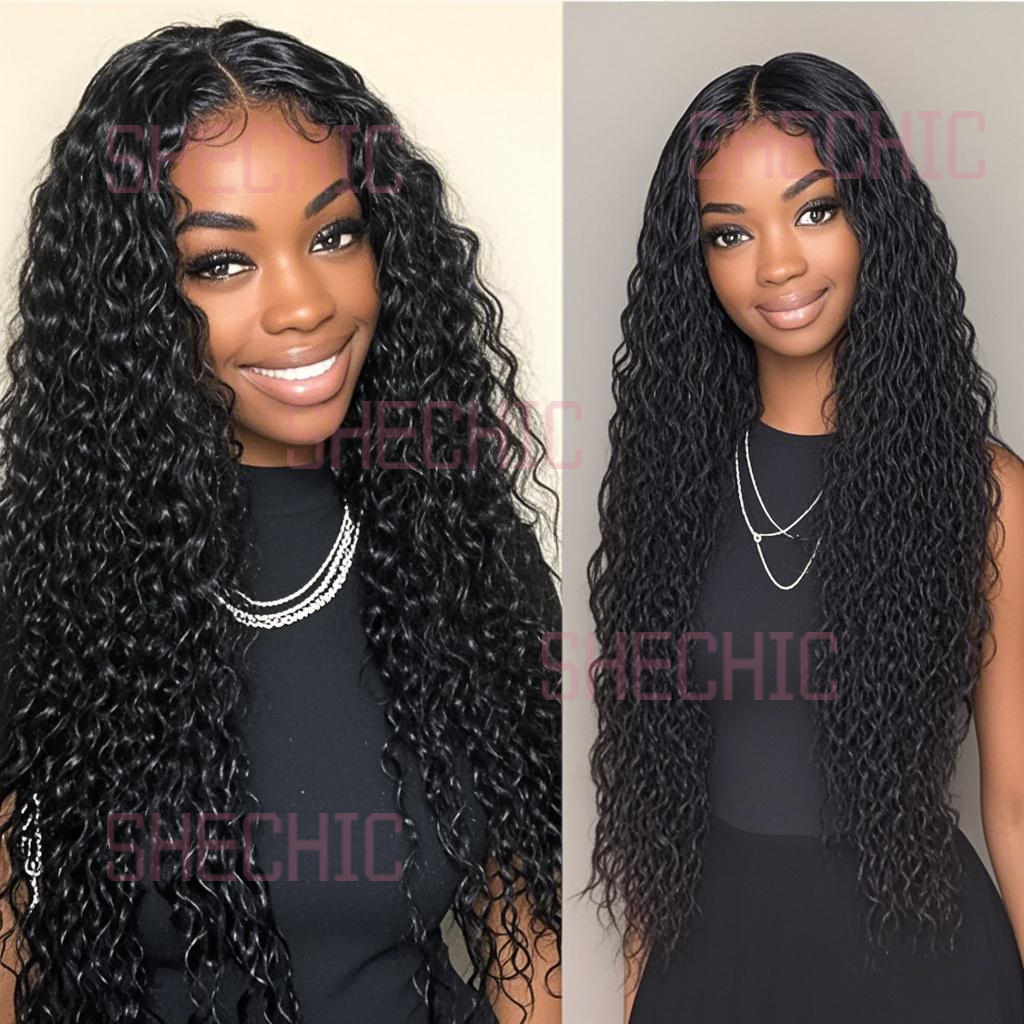 FBK Women Hair Ladies Wigs Hair Girl Women Long Curly Hair Weave Black  Wave Wigs For Ladies Fast delivery within 1-5 days