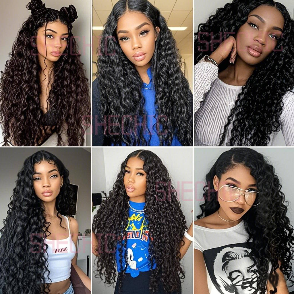 FBK Women Hair Ladies Wigs Hair Girl Women Long Curly Hair Weave Black  Wave Wigs For Ladies Fast delivery within 1-5 days