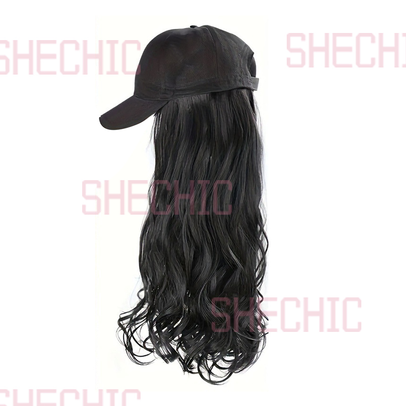 FBK Woman Hair Wigs African Hat Wig with Long Curly Hair Weaver wig for Girl Female Gift  Fashionable Wig, Easy to Wear 25 inch