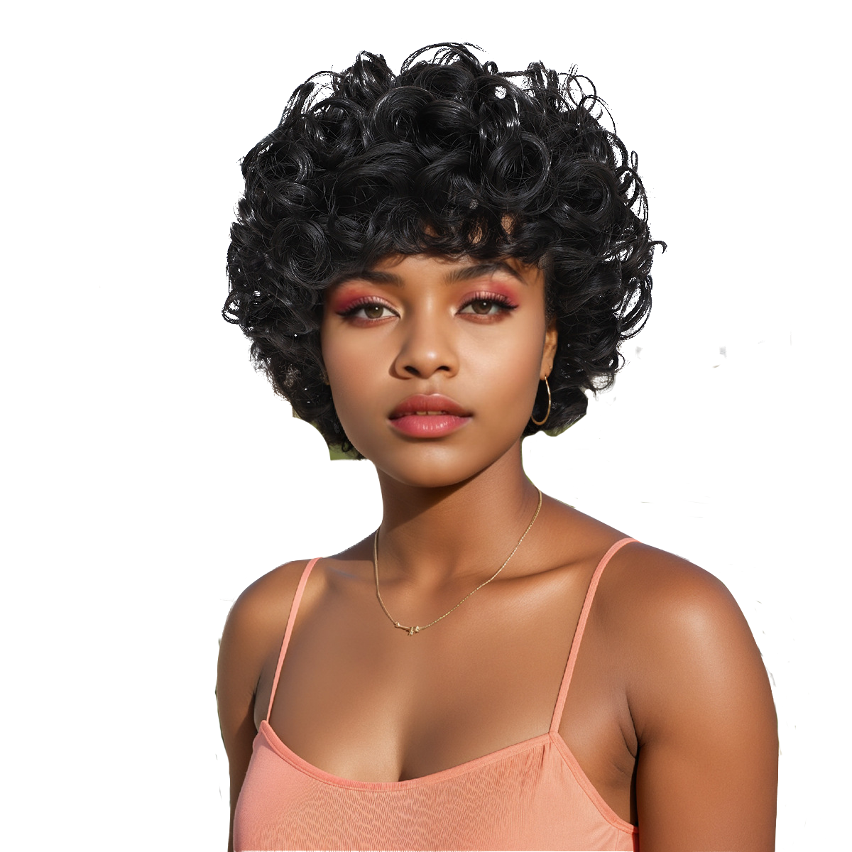 FBK Fashionable Women Wigs Short Curly Hair Wigs 12 inch Hair Covers Women's gifts, Young Girls  wigs personalized wigs