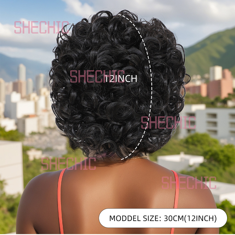 FBK Fashionable Women Wigs Short Curly Hair Wigs 12 inch Hair Covers Women's gifts, Young Girls  wigs personalized wigs