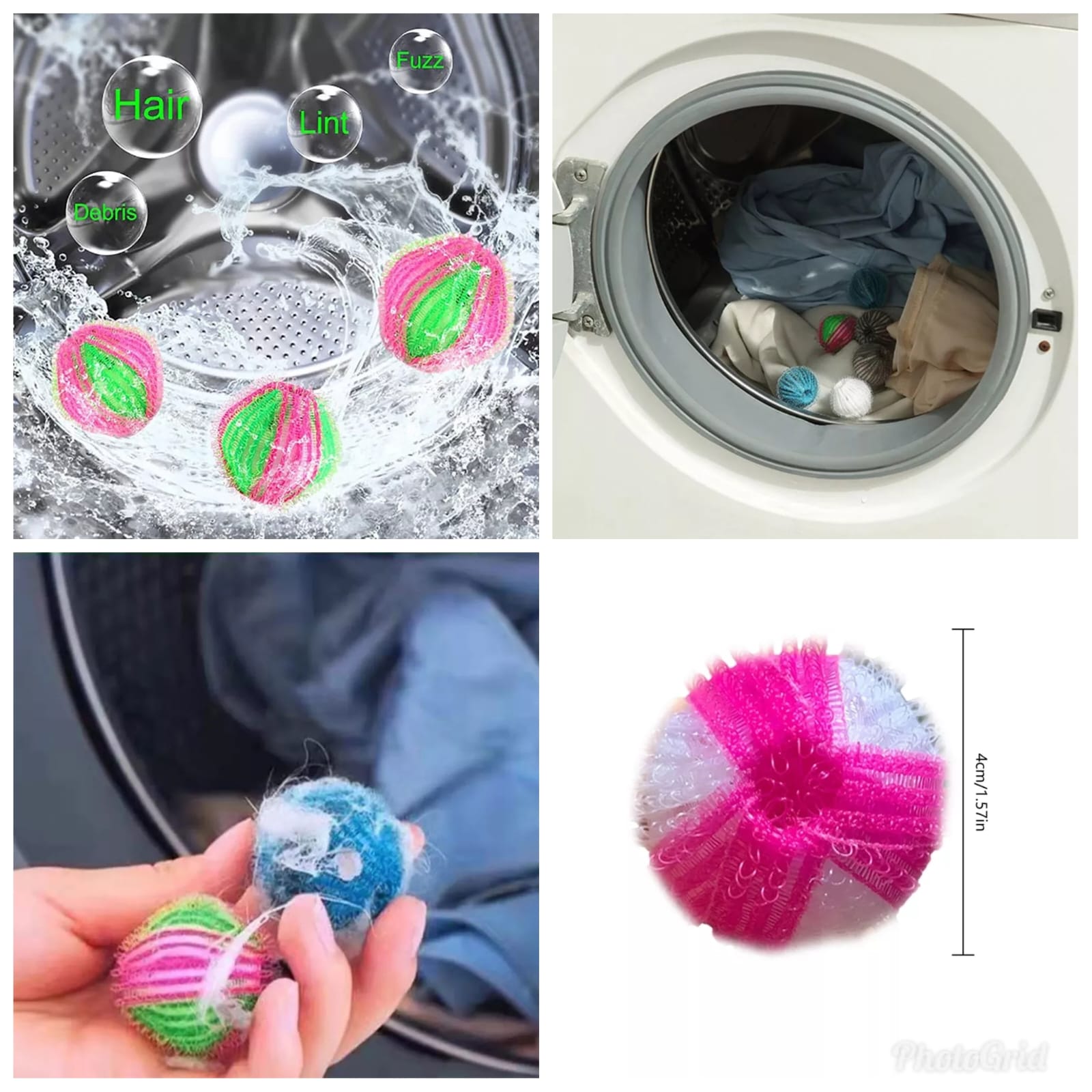 5 pcs quality lint collecting machine balls perfectly for front loader machines.