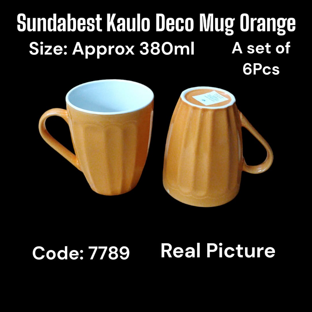 [HOT DEALS!!!] 6 pcs high quality kitchen  Sundabest Kaulo Deco Mug Orange
