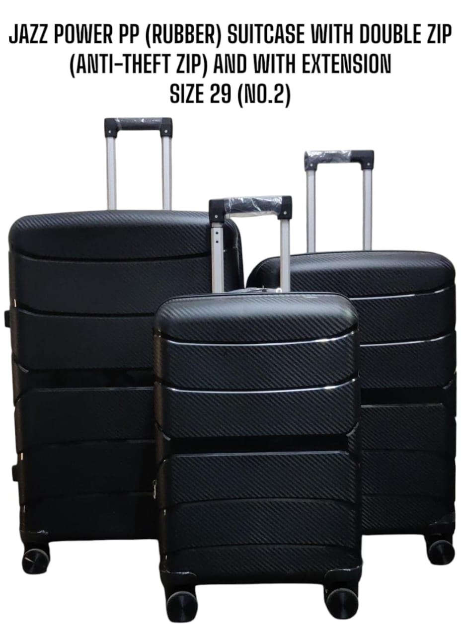 [ CLASSY NEW ARRIVALS 🤩🤩✨ !!! ] 3 in 1 Size 29 classy Stylish and Luxurious Jazz Power PP ( Rubber ) Suitcase With Double zip (Anti-Theft Zip) And With Extension