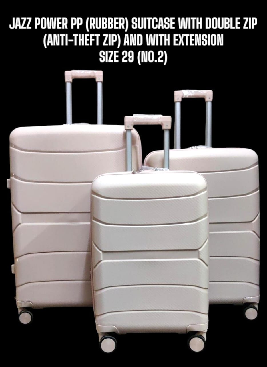[ CLASSY NEW ARRIVALS 🤩🤩✨ !!! ] 3 in 1 Size 29 classy Stylish and Luxurious Jazz Power PP ( Rubber ) Suitcase With Double zip (Anti-Theft Zip) And With Extension