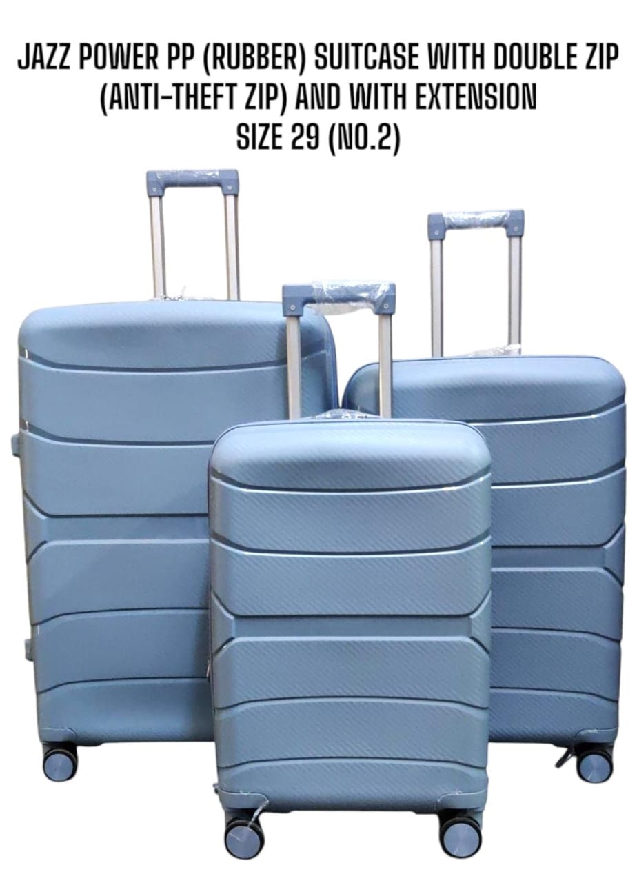 [ CLASSY NEW ARRIVALS 🤩🤩✨ !!! ] 3 in 1 Size 29 classy Stylish and Luxurious Jazz Power PP ( Rubber ) Suitcase With Double zip (Anti-Theft Zip) And With Extension