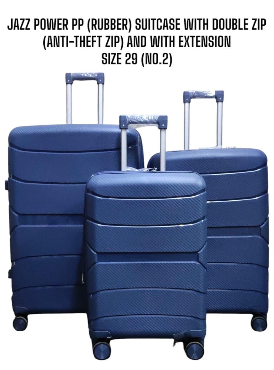 [ CLASSY NEW ARRIVALS 🤩🤩✨ !!! ] 3 in 1 Size 29 classy Stylish and Luxurious Jazz Power PP ( Rubber ) Suitcase With Double zip (Anti-Theft Zip) And With Extension