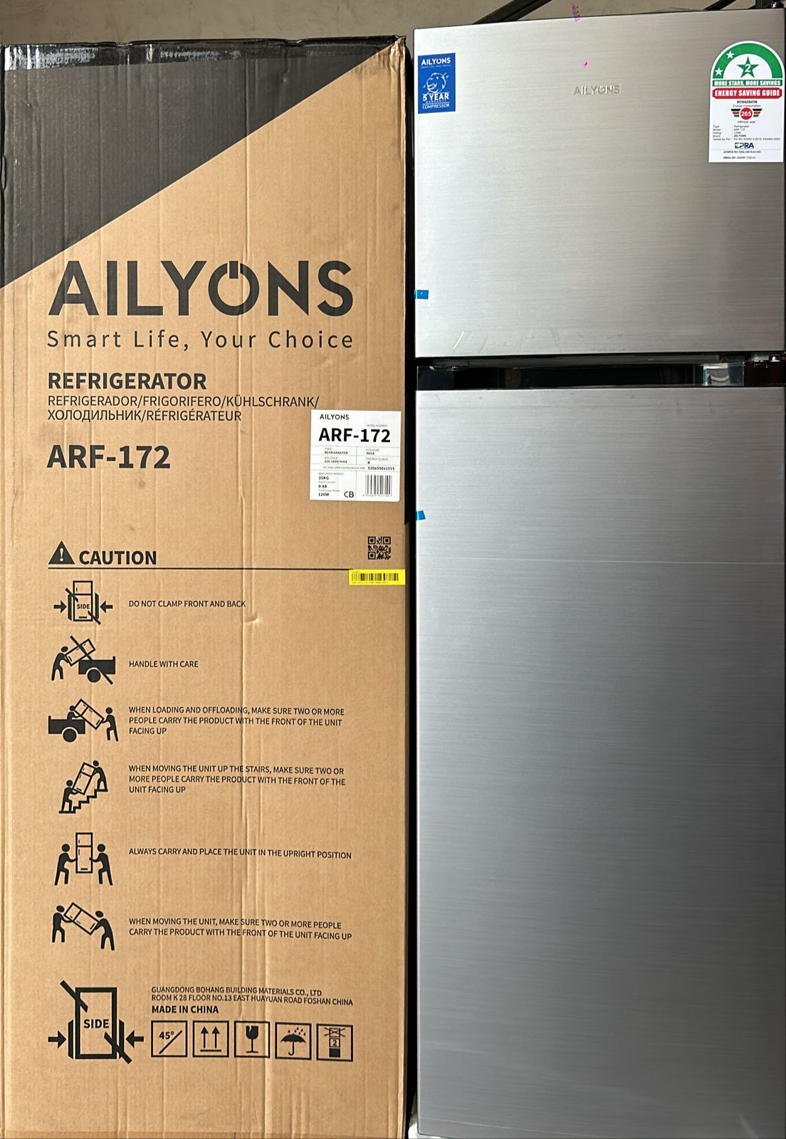 [ MAKES IT EASY AND SAVES COSTS 🤩🤩✨ !!! ] Single Size 172Litres  Classy Brand New Very High Quality Stylish and Luxurious Ailyons Double Door Fridge For Kitchen and Home Use