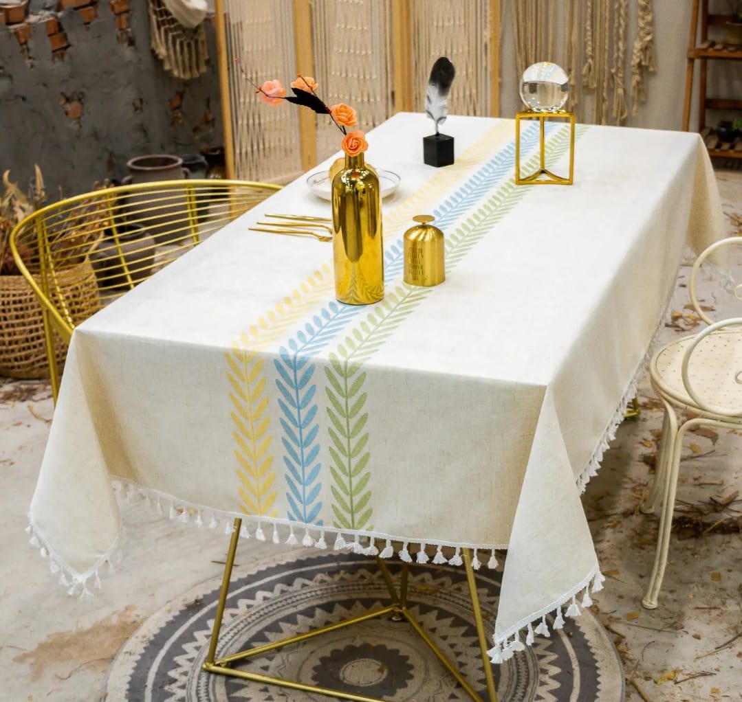 [ EXPERIENCE LUXURY FOR LESS 🤩🤩✨ !!! ] Single Size 150*220cm Brand New Very High Quality Stylish and Luxurious Affordable Linen Dining Table cloth,. Designed With Durability and Functionality