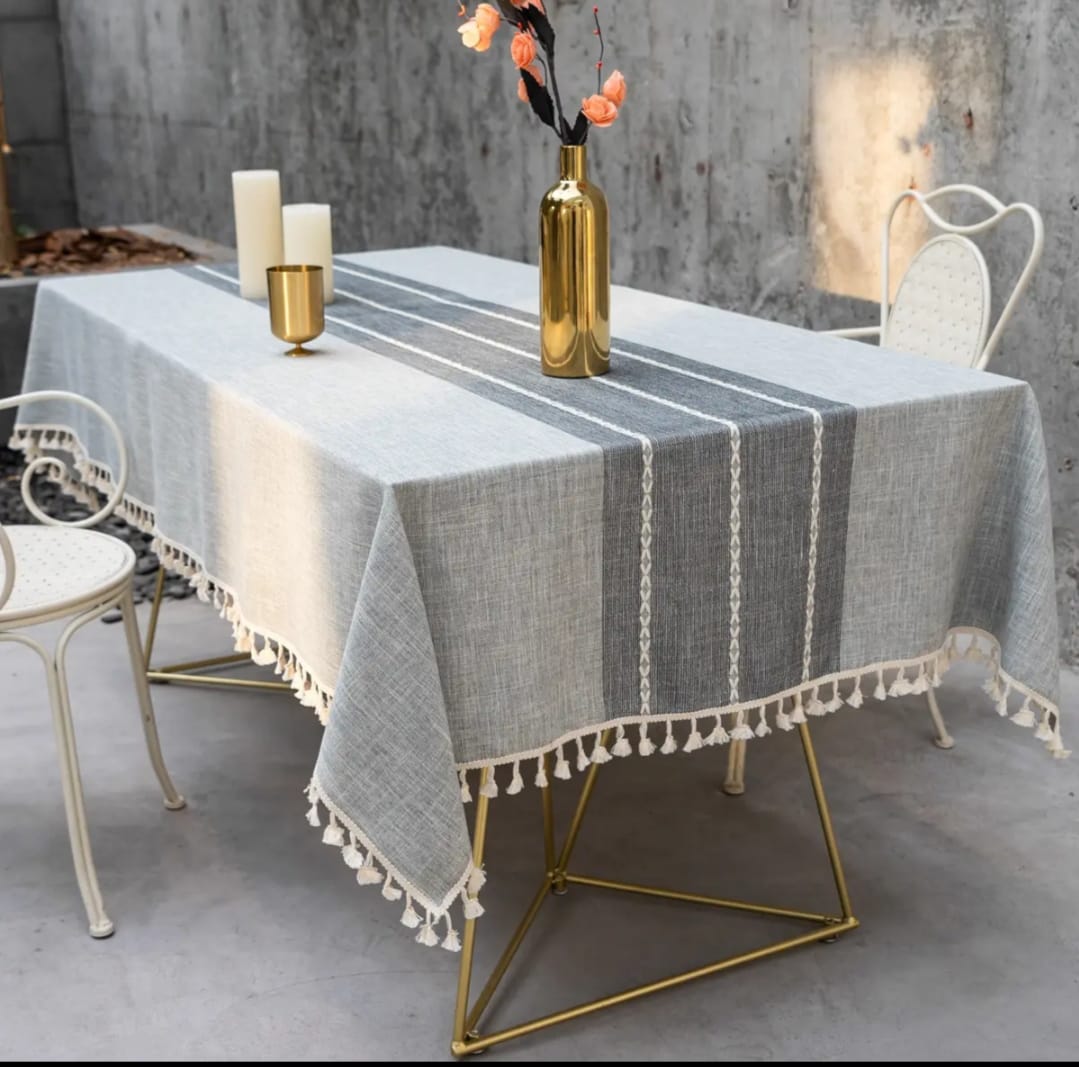 [ EXPERIENCE LUXURY FOR LESS 🤩🤩✨ !!! ] Single Size 150*220cm Brand New Very High Quality Stylish and Luxurious Affordable Linen Dining Table cloth,. Designed With Durability and Functionality