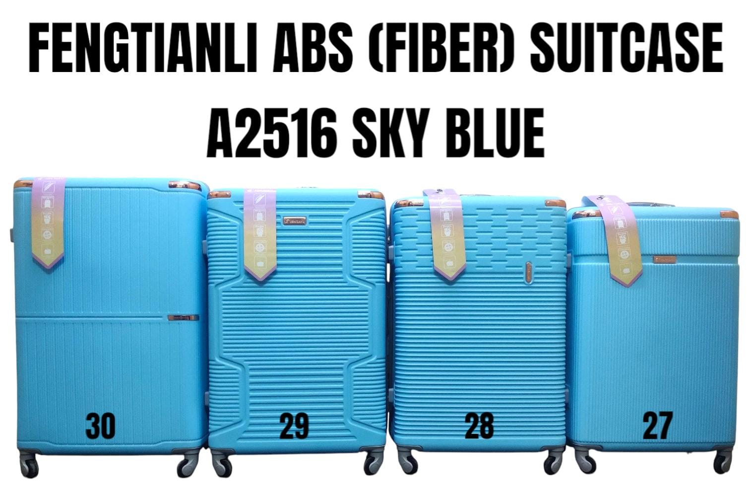 🔥 BEST DEAL OFFER 🔥 1pc FENGTIANLI 27-Inch ABS + PC Fiber Suitcase A2516 Hard Shell Travel Trolley Luggage with Zipper Closure