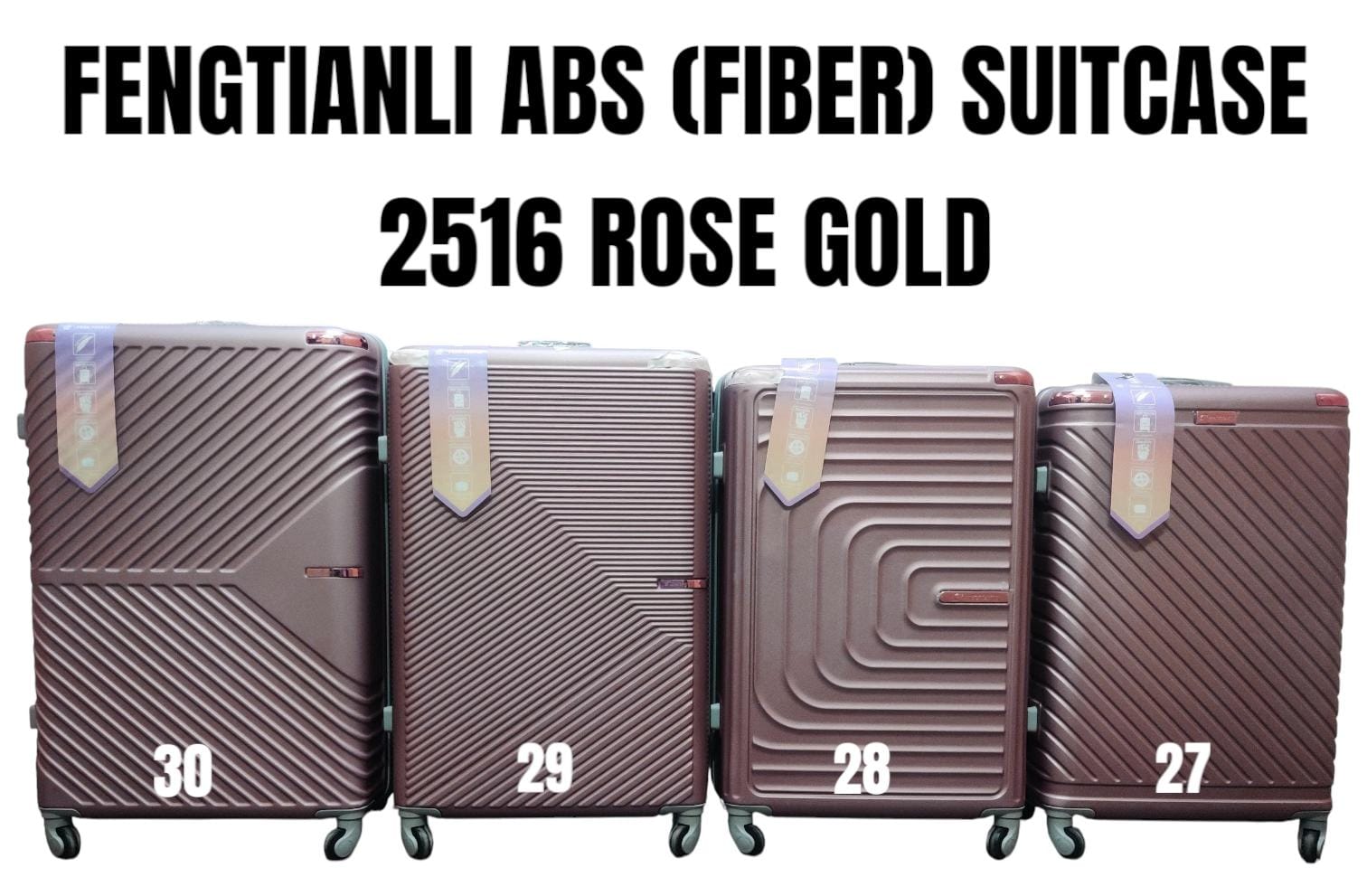 💥 SUPER OFFER 💥 FENGTIANLI A2516 28-Inch ABS+PC Fiber Hard Shell Suitcase Travel Luggage Trolley Case with Wheels & Zipper Closure