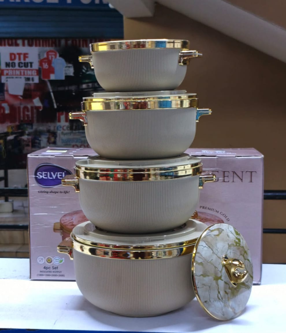 💎 EXCLUSIVE OFFER 💎 4PCS Tangent Granite-Coated Stainless Steel Hotpots Set – 1L, 1.5L, 2.5L & 3.5L, Modern Durable Kitchen Cookware