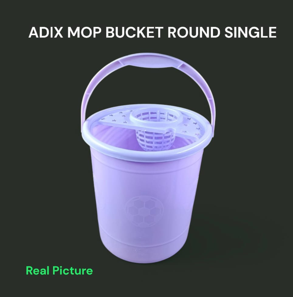 🔥 TODAY OFFER 🔥-✨ Adix Round Single Mop Bucket, Durable Plastic, 10L Capacity, Easy to Use, Lightweight & Convenient for Home Cleaning ✨