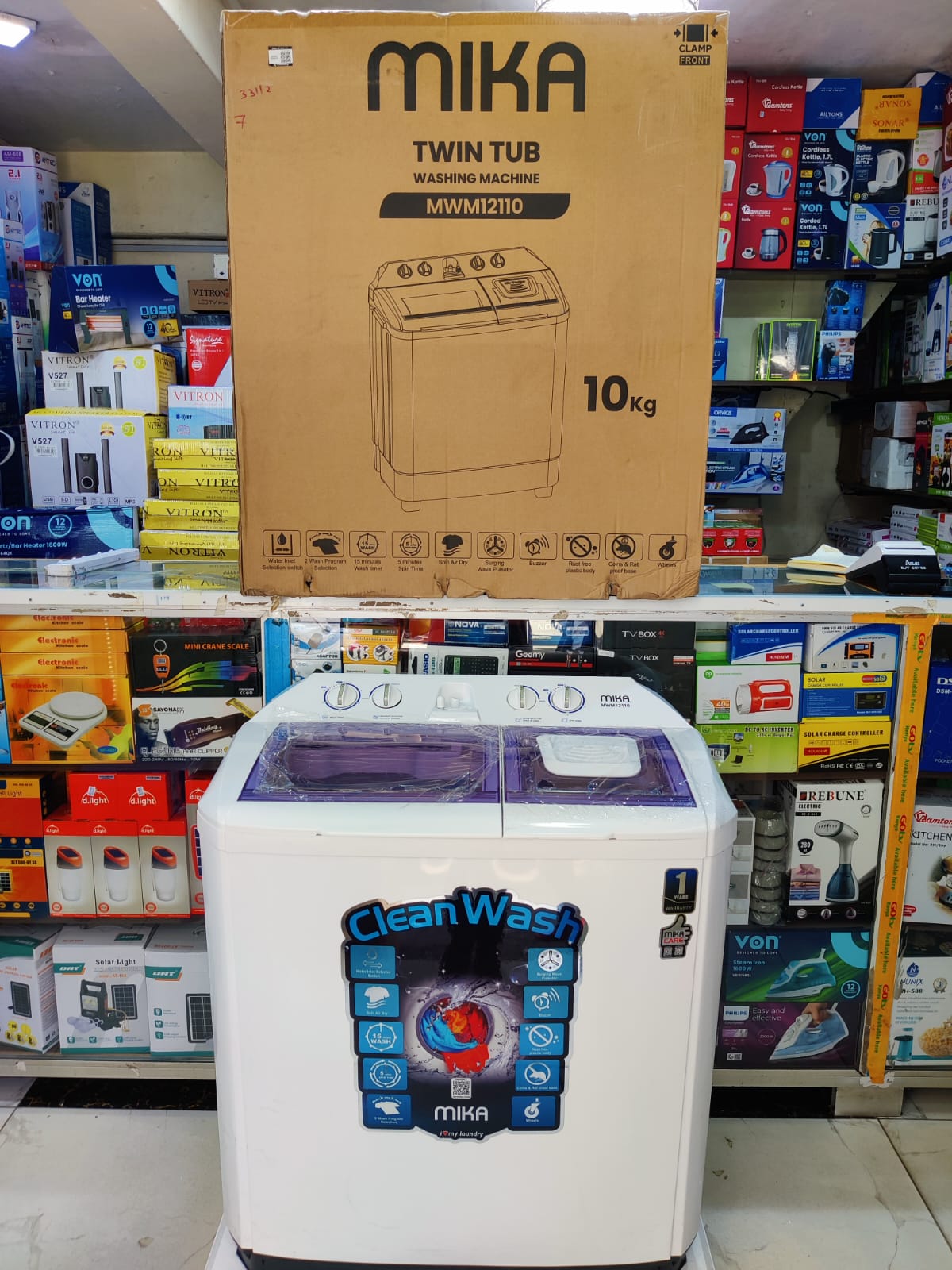 🛍️ DAILY OFFER 🛍️ Mika Twin Tub Washing Machine 10KG With Air Dryer Turbo Powerful Motor Semi-Automatic Laundry Washer Durable