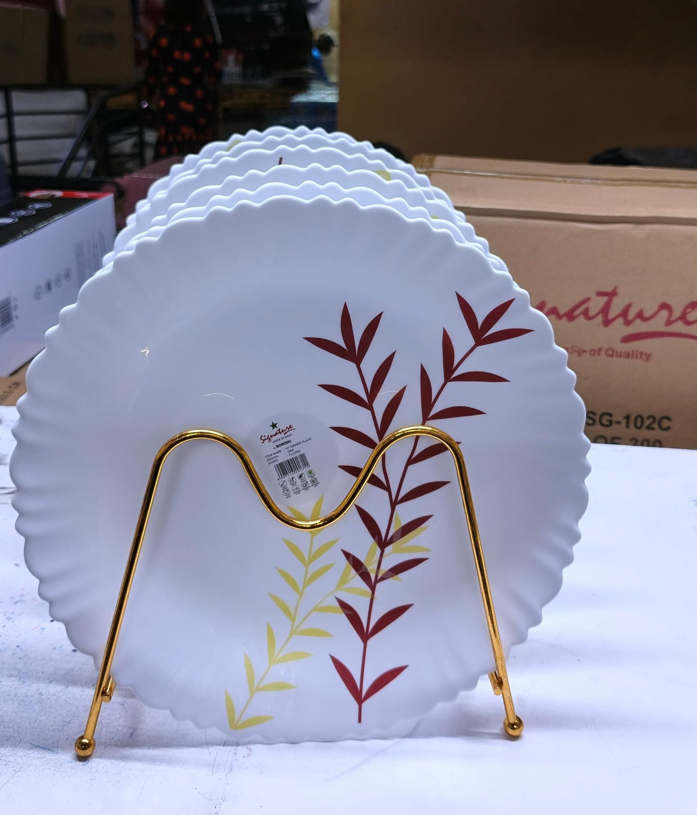 🥇 TOP OFFER 🥇-6pcs 10" Signature Plates Set Durable Microwave & Dishwasher Safe Stylish Tableware Perfect for Home Dining & Parties