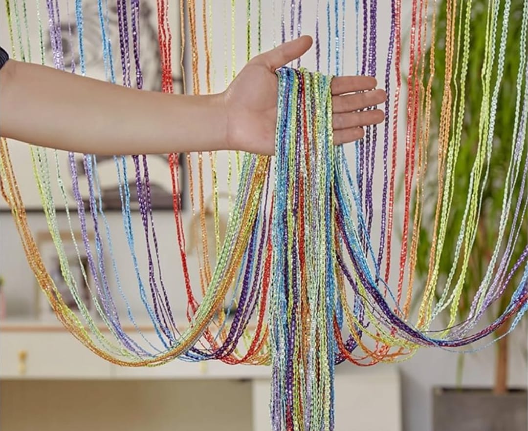 🎯 Deal Alert 🎯 1pc Rainbow Braided String Curtain 1x1.5m Colorful Door Window Divider Tassel Hanging Decor Modern Home Curtain