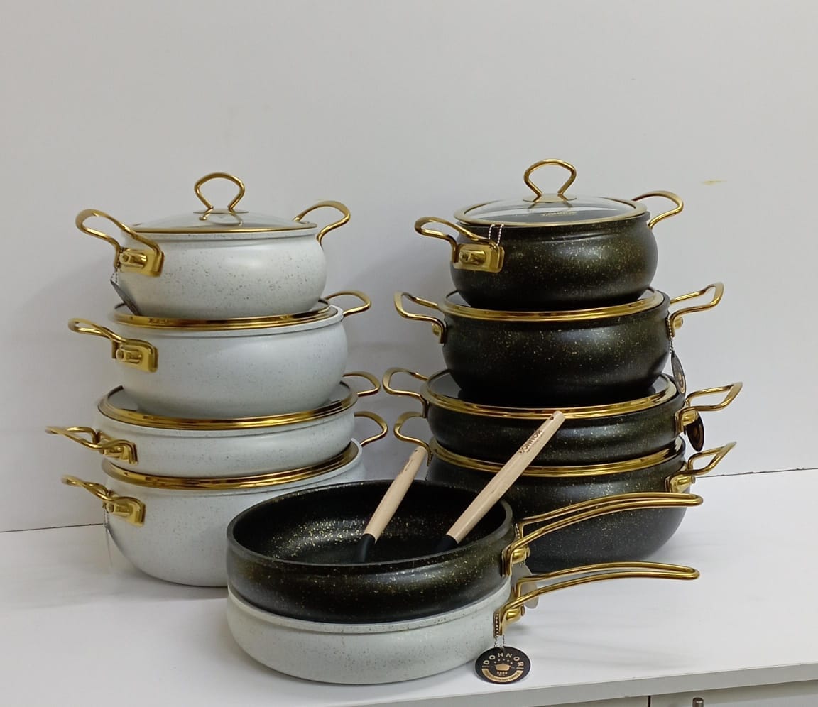 11 pc marble granite cook ware set, PFAS & PFOA-Free Ceramic Nonstick Pots and Pans, Durable Nontoxic Metal Utensil Safe