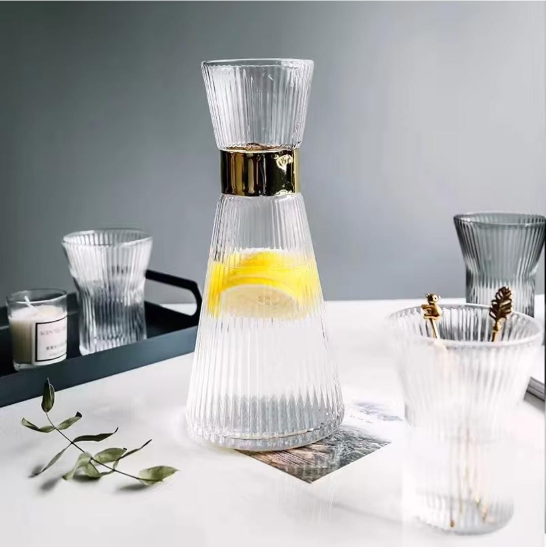 [🔥SPECIAL LIMITED OFFER🔥 🥑🌽ONLY AT KILIMALL !!! ] Baochum Clear glass 7pc water set - 200mlx6 tumblers  +950ml jug at Affordable Price