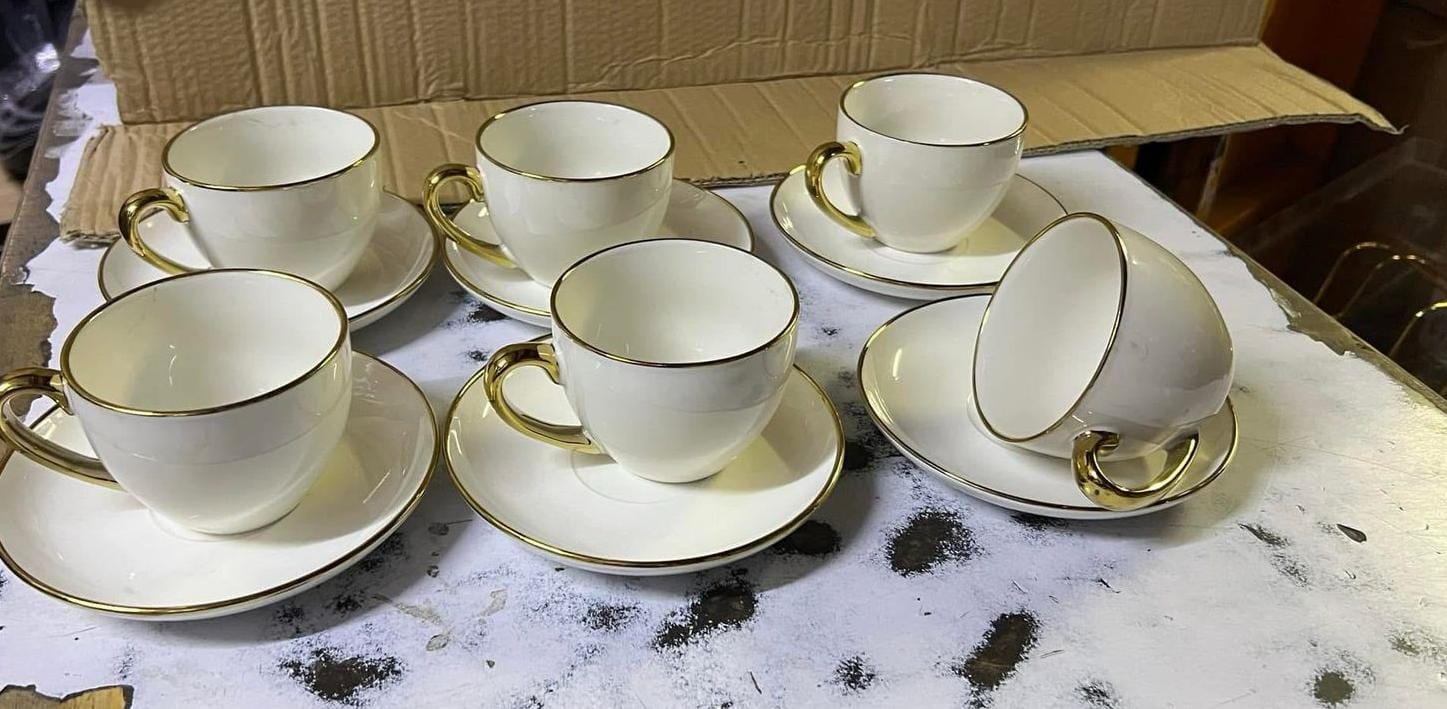 [ GRAB IT AT LOW PRICE+ ADDED OFFERS 🤩🤩✨ !!! ]  12Pc Classy High Quality Cup and soucer 220 ml at Best Price