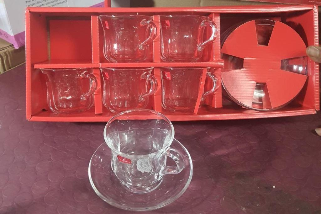 [ 📍NEW LIMITED OFFER📍🤑DONT MISS OUT 🤑!!! ] 6pcs Classy Very Quality Cup and Soucer glass at Best Price