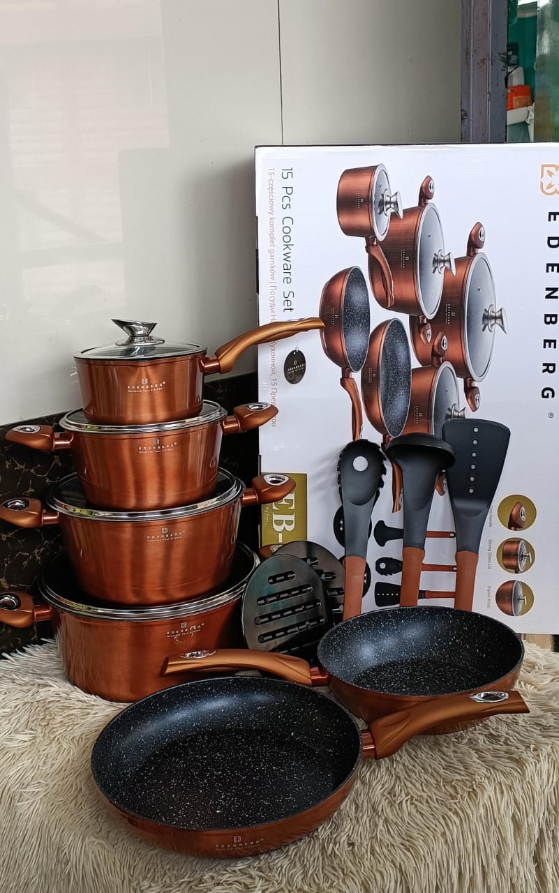 [ 📍LATEST OFFER📍🤑DONT MISS OUT 🤑!!! ]  15Pcs Brand New High Quality Durable Edenberg Nonstick Kitchen Cooking Set at Best Price