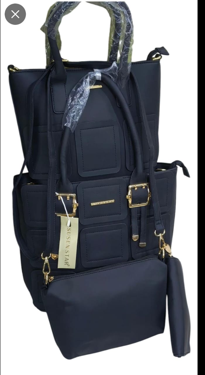 [ GRAB IT AT LOW PRICE+ 🎁 GIFT OFFER 🎁🤩🤩✨ !!! ] 4 IN 1 Brand New High Quality Stylish and Luxurious Comfortable Ladies Handbag ..Designed With Durability and Functionality ✔👌