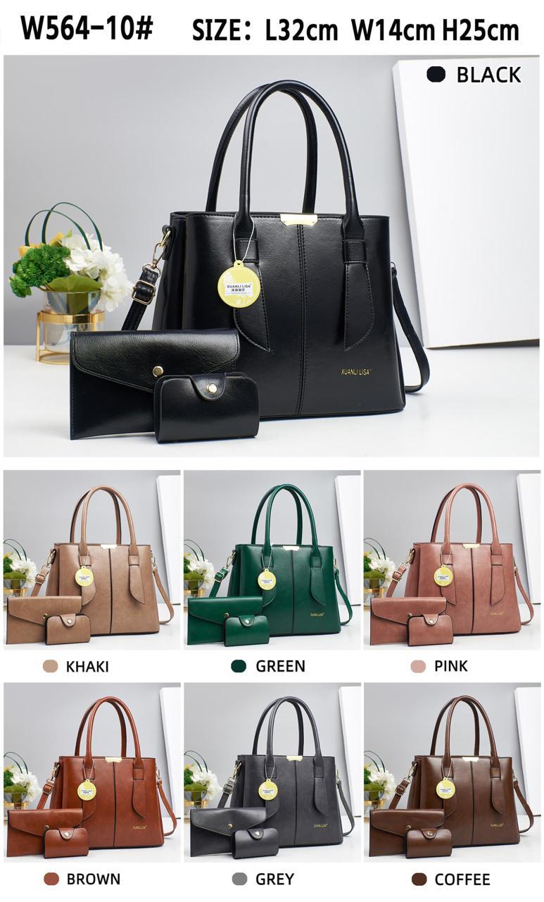 [🔴 FINAL STOCK OFFER 🔴 + ADDED OFFERS 🤩🤩✨ !!! ] 3 IN 1 Brand New High Quality Stylish and Luxurious Comfortable Ladies Handbag ..Designed With Durability and Functionality ✔👌