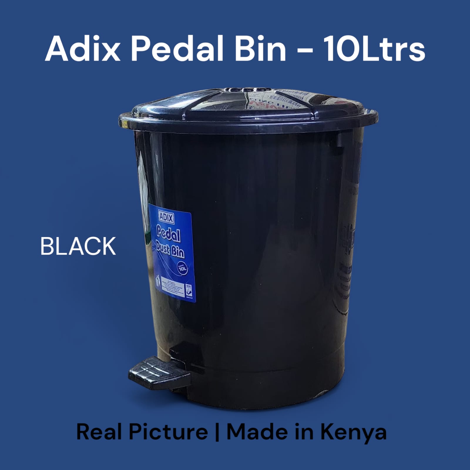 [🔥SPECIAL LIMITED OFFER🔥 🥑🌽ONLY AT KILIMALL !!! ] 1Pc  Classy Very Quality Adix Pedal Dust Bin 10Ltrs Plain Keeps your surroundings clean and tidy effortlessly  at Affordable Price