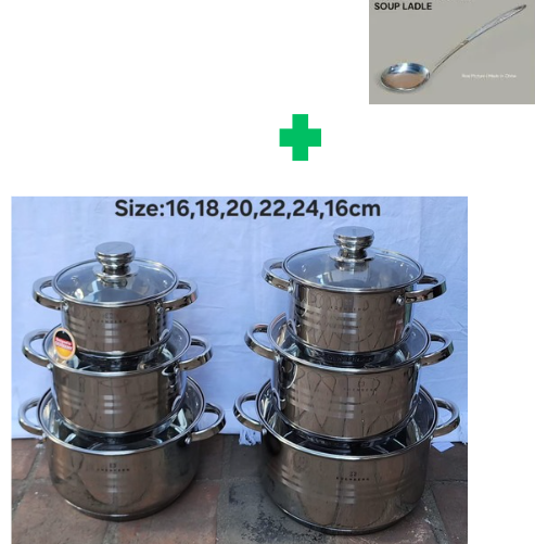 🤑🥑GRAB IT AT LOW PRICE+ ADDED OFFERS **🥑🌽 ] 12Pcs Brand New Very Quality Durable & Stylish Edenberg Stainless Steel Cookware Set...That Comes With a Free Set Of Spoons