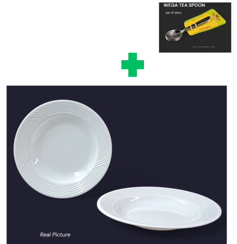 🤑🥑GRAB IT AT LOW PRICE+ ADDED OFFERS **🥑🌽 ] 12Pcs Brand New Very Quality Durable & Stylish MELAMINE UNI PLAIN SOUP PLATE 10".. That Comes With a Free Set Of Spoons
