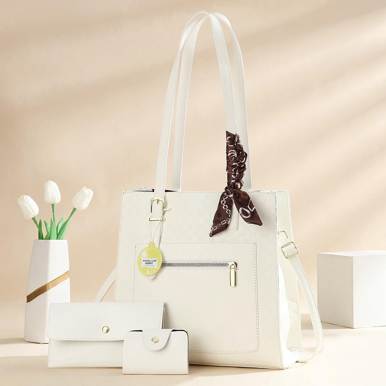 🌈 EVERYDAY SAVINGS OFFER 🌈 -  3PCS Women Fashion Handbag Set Stylish Shoulder Bag + Crossbody Bag + Wallet High Quality PU Leather Durable & Affordable