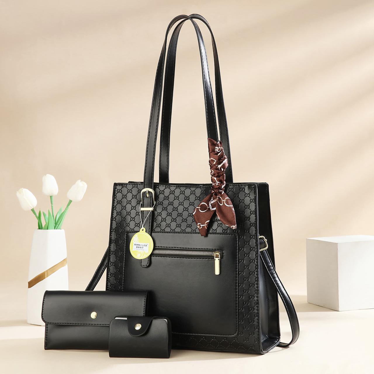 🌈 EVERYDAY SAVINGS OFFER 🌈 -  3PCS Women Fashion Handbag Set Stylish Shoulder Bag + Crossbody Bag + Wallet High Quality PU Leather Durable & Affordable