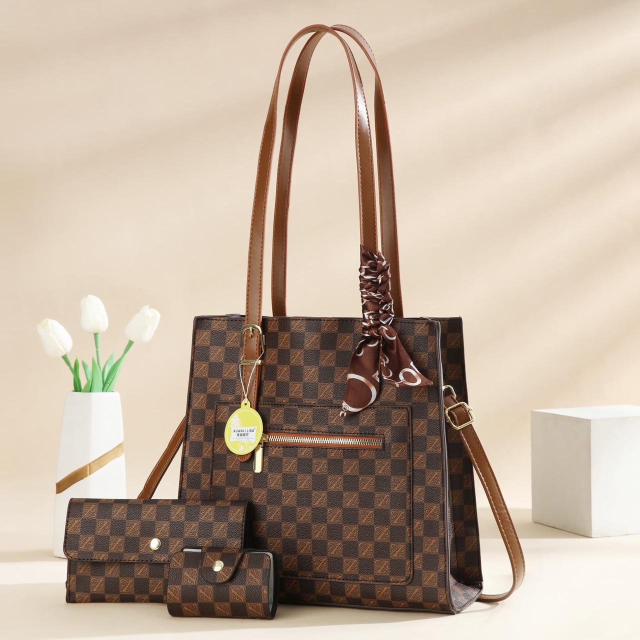 🌈 EVERYDAY SAVINGS OFFER 🌈 -  3PCS Women Fashion Handbag Set Stylish Shoulder Bag + Crossbody Bag + Wallet High Quality PU Leather Durable & Affordable