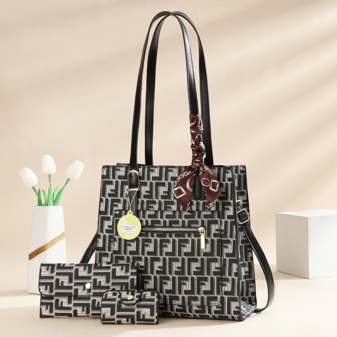 🌈 EVERYDAY SAVINGS OFFER 🌈 -  3PCS Women Fashion Handbag Set Stylish Shoulder Bag + Crossbody Bag + Wallet High Quality PU Leather Durable & Affordable