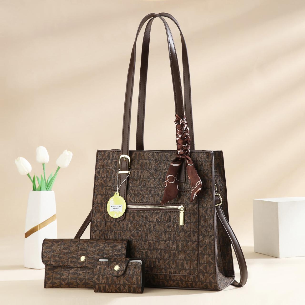 🌈 EVERYDAY SAVINGS OFFER 🌈 -  3PCS Women Fashion Handbag Set Stylish Shoulder Bag + Crossbody Bag + Wallet High Quality PU Leather Durable & Affordable