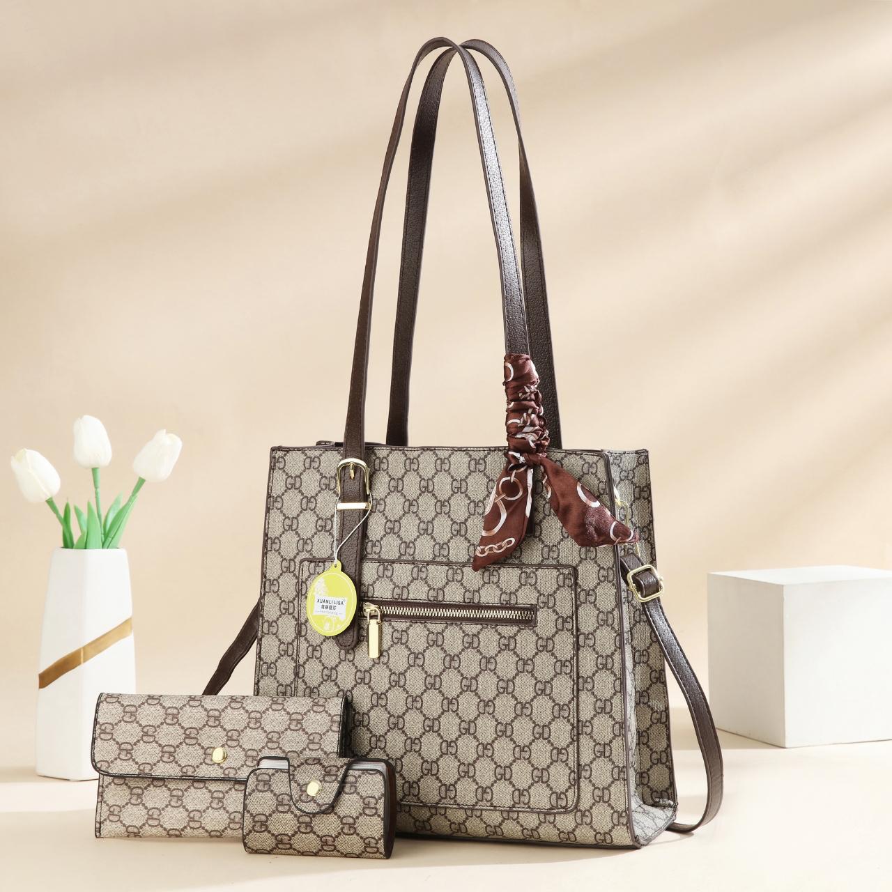 🌈 EVERYDAY SAVINGS OFFER 🌈 -  3PCS Women Fashion Handbag Set Stylish Shoulder Bag + Crossbody Bag + Wallet High Quality PU Leather Durable & Affordable