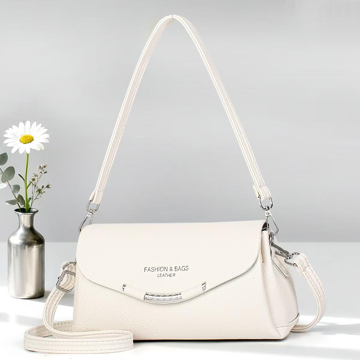 ⭐ SEASONAL OFFER ⭐ 1 PC Women's PU Leather Handbag Lightweight Fashionable Durable Medium Round Solid Style for Daily Travel Shopping Work