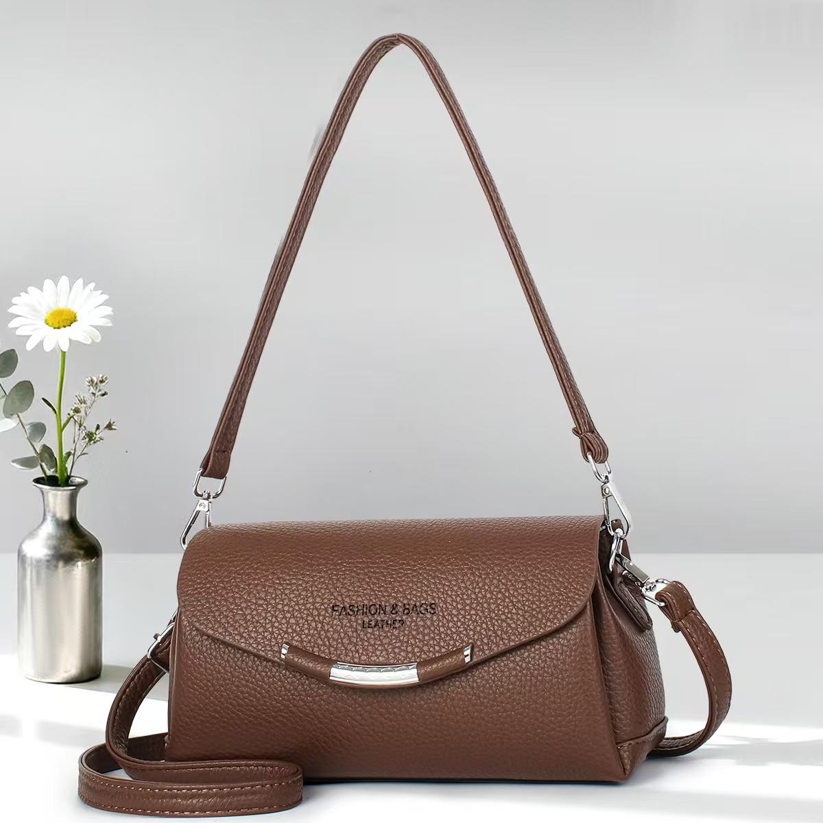 ⭐ SEASONAL OFFER ⭐ 1 PC Women's PU Leather Handbag Lightweight Fashionable Durable Medium Round Solid Style for Daily Travel Shopping Work