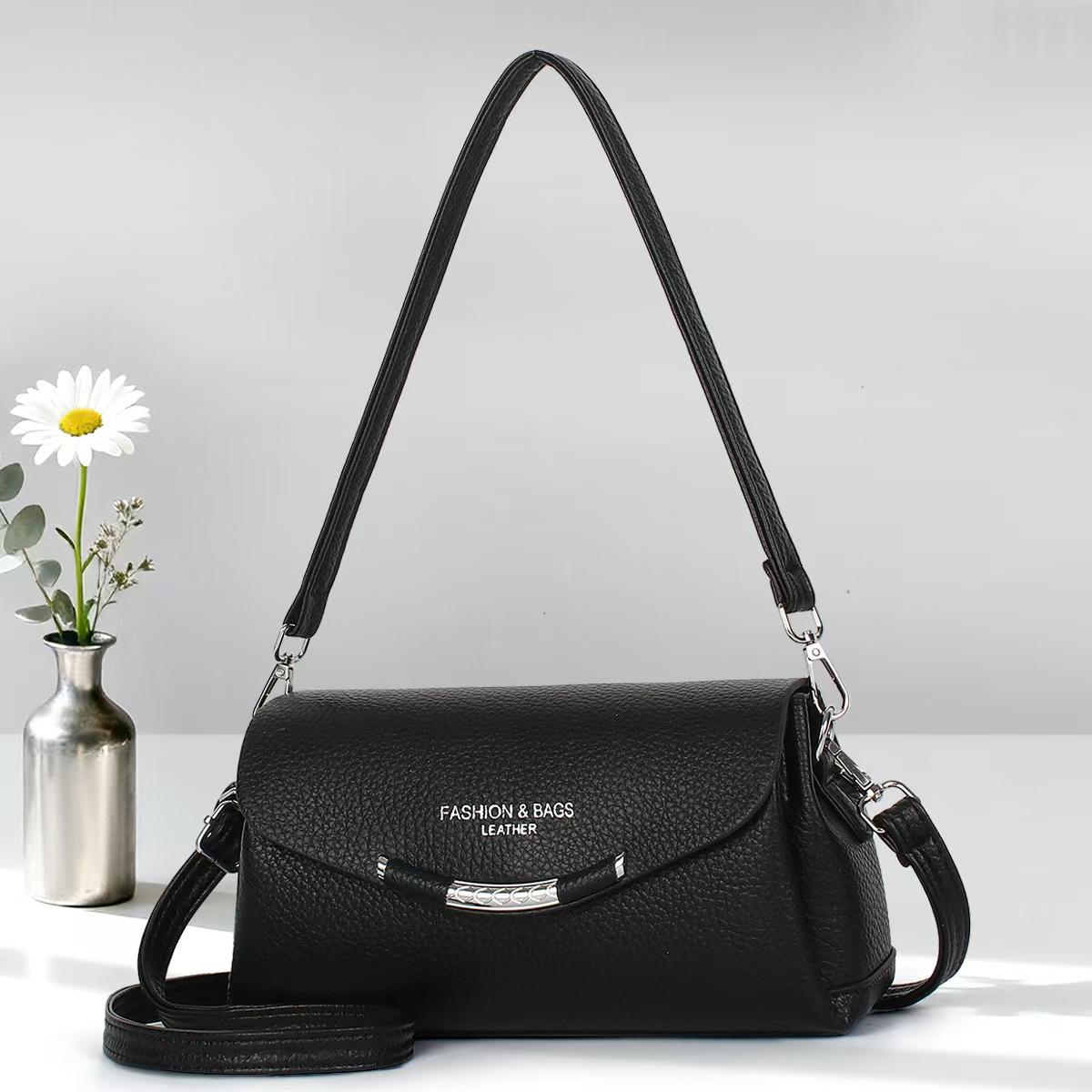 ⭐ SEASONAL OFFER ⭐ 1 PC Women's PU Leather Handbag Lightweight Fashionable Durable Medium Round Solid Style for Daily Travel Shopping Work