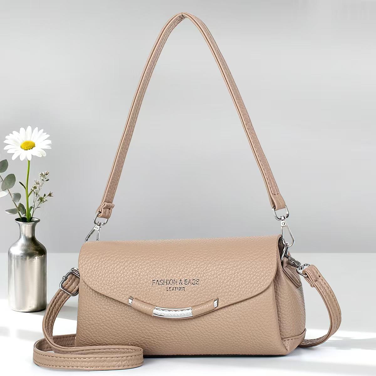 ⭐ SEASONAL OFFER ⭐ 1 PC Women's PU Leather Handbag Lightweight Fashionable Durable Medium Round Solid Style for Daily Travel Shopping Work
