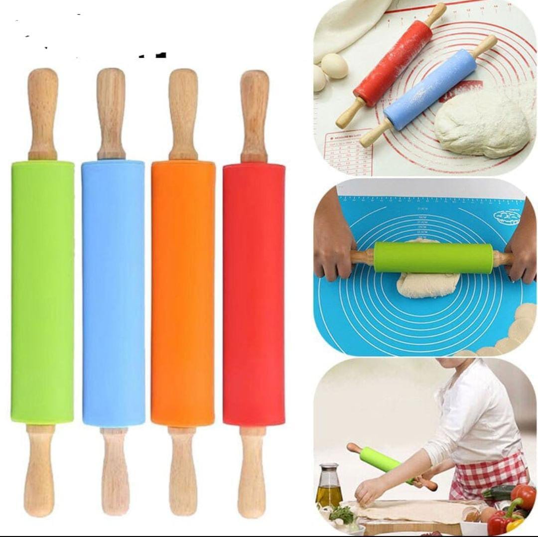 🌟 CUSTOMER FAVORITE OFFER 🌟 1PC Silicone Dough Maker / Rolling Pin | Non-Stick Pastry Roller | Red, Blue, Green Options | Easy Clean & Durable