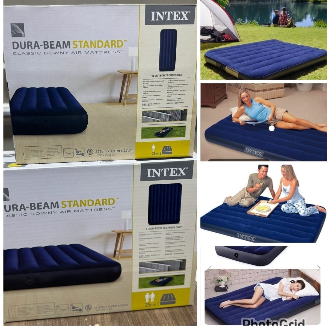 🔔 TRENDING OFFER 🔔 - Intex 6x6 Inflatable Air Mattress, Durable PVC Bed, Comfortable Flocked Surface, Portable & Easy to Inflate