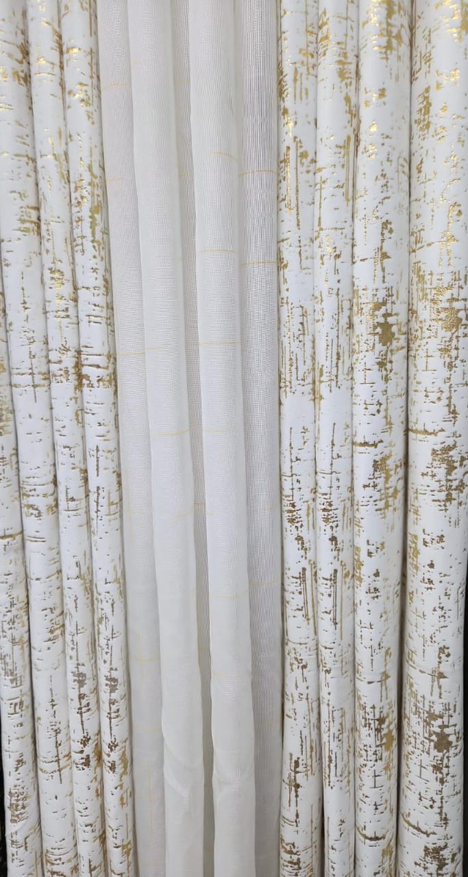 [ KILIMALL SPECIAL OFFER 🤩🤩✨ !!! ] 🔅🔅🔅3 pc Brand New Classy Very high Quality Stylish and Luxurious Home marble velvet Curtains Consisting ✨ 2 pc-Curtains 1.5 m each and ✨Sheer-3 m