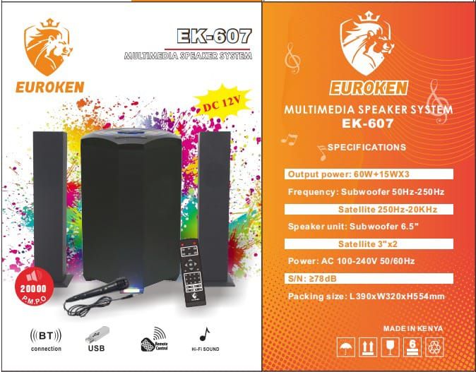 [ THE PERFECT CHOICE 🤩🤩✨ !!! ] 3 IN 1 Classy Brand New Stylish and Luxurious Complete Euroken woofer Speaker System Exclusive . Enjoy Great Music and Standard Sound From This Latest Product.👌